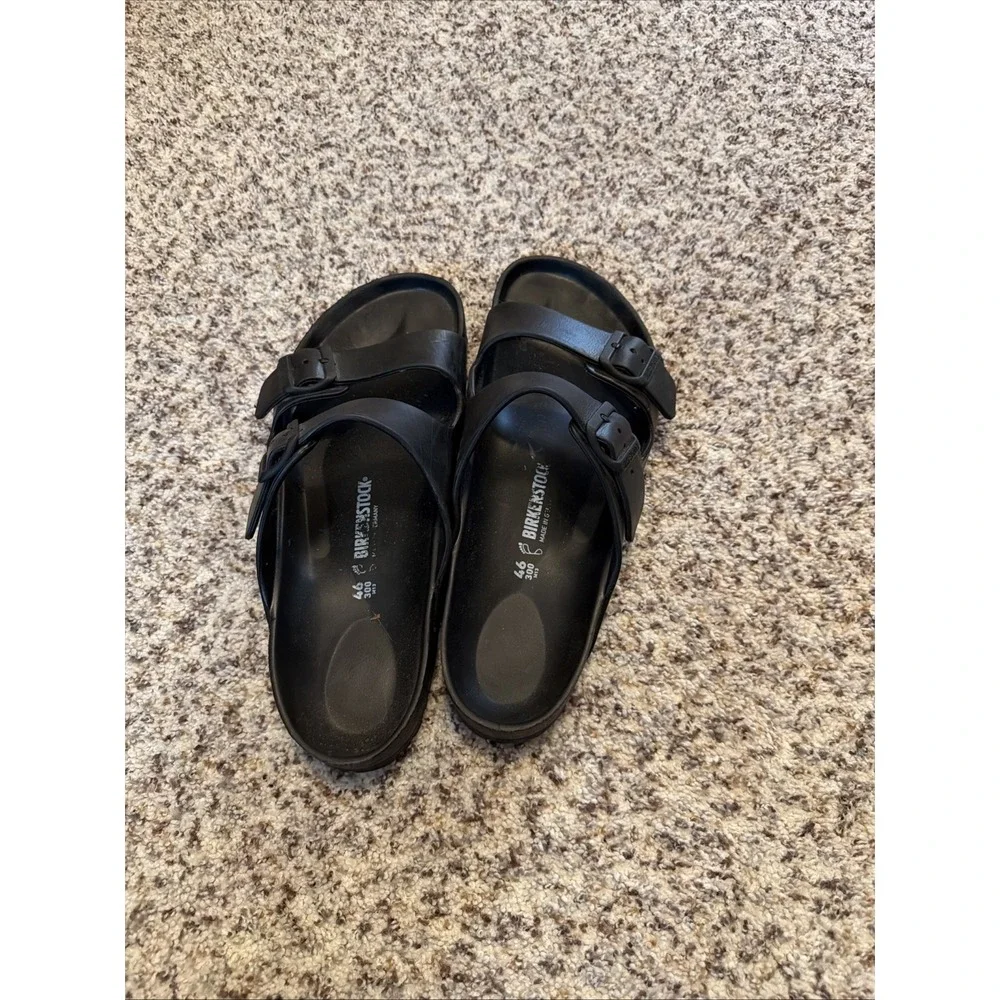 Birkenstock Arizona Eva Double Strap/Buckle Sandals Black Sz46 EU 14  US